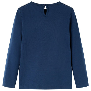 Kinder-Langarmshirt Marineblau 128