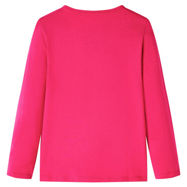 Kinder-Langarmshirt Knallrosa 104