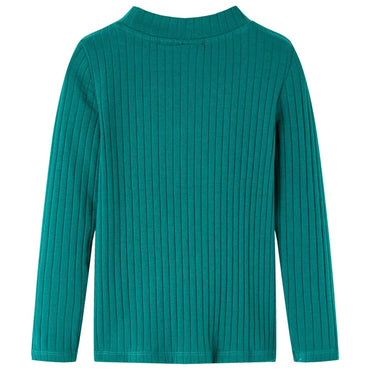 Kinder-Langarmshirt Rippstrick Dunkelgrün 128