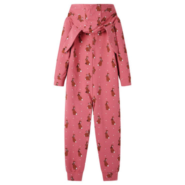 Grenouillère bébé à capuche vieux rose 104