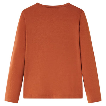 Kinder-Langarmshirt Cognac 128