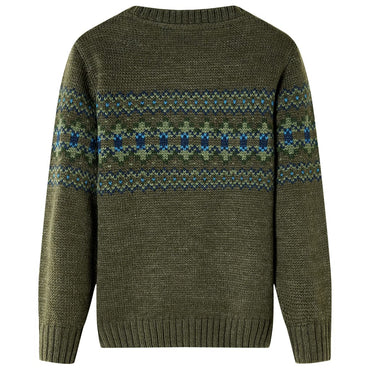 Kinderpullover Gestrickt Khaki 128