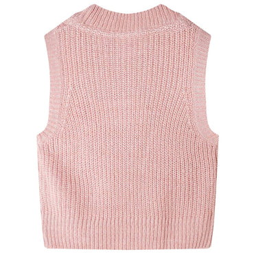Gilet sans manches tricoté pour enfant rose clair 104
