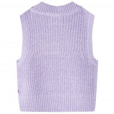 Gilet pull enfant tricoté Lilas clair 128