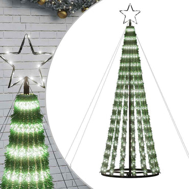 vidaXL Sapin de Noël LED 275 LED Blanc froid 180 cm