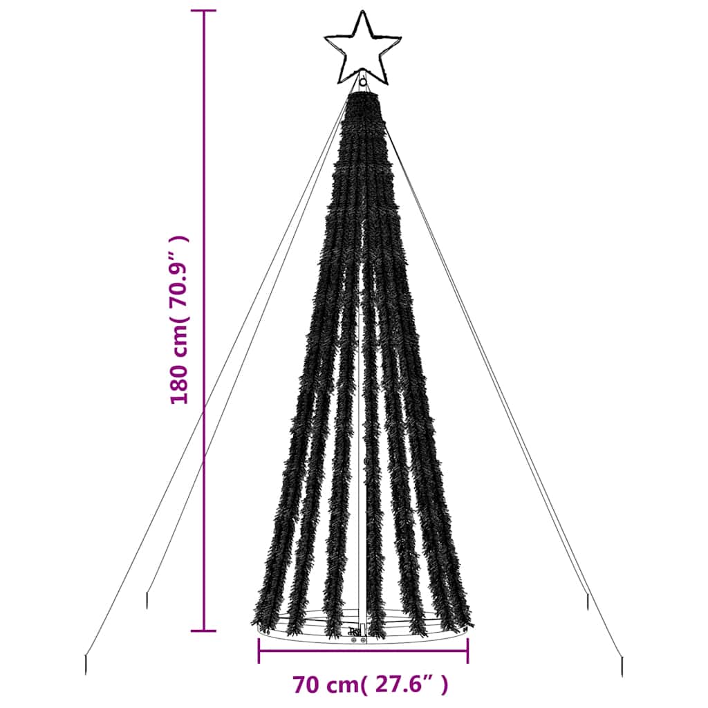 vidaXL Sapin de Noël LED 275 LED Blanc froid 180 cm