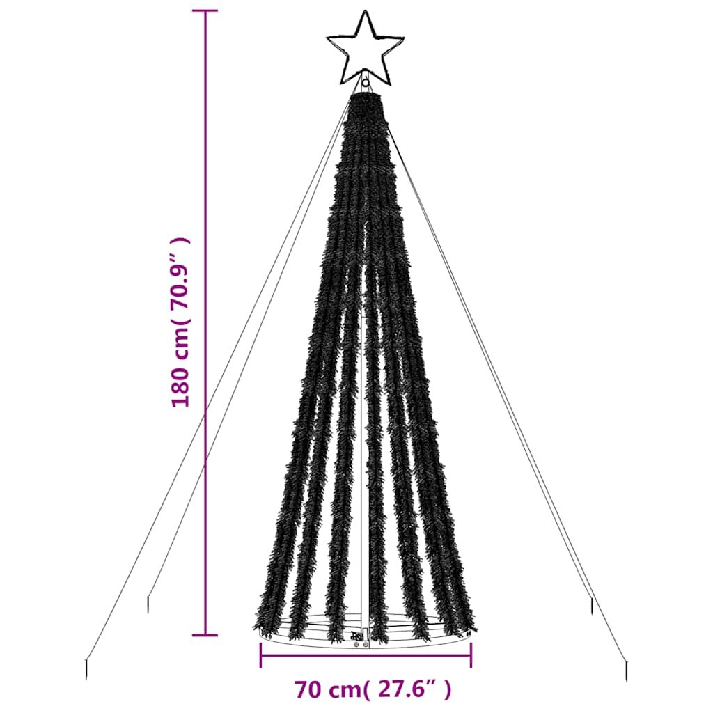 vidaXL LED Weihnachtsbaum 275 LEDs Mehrfarbig 180 cm