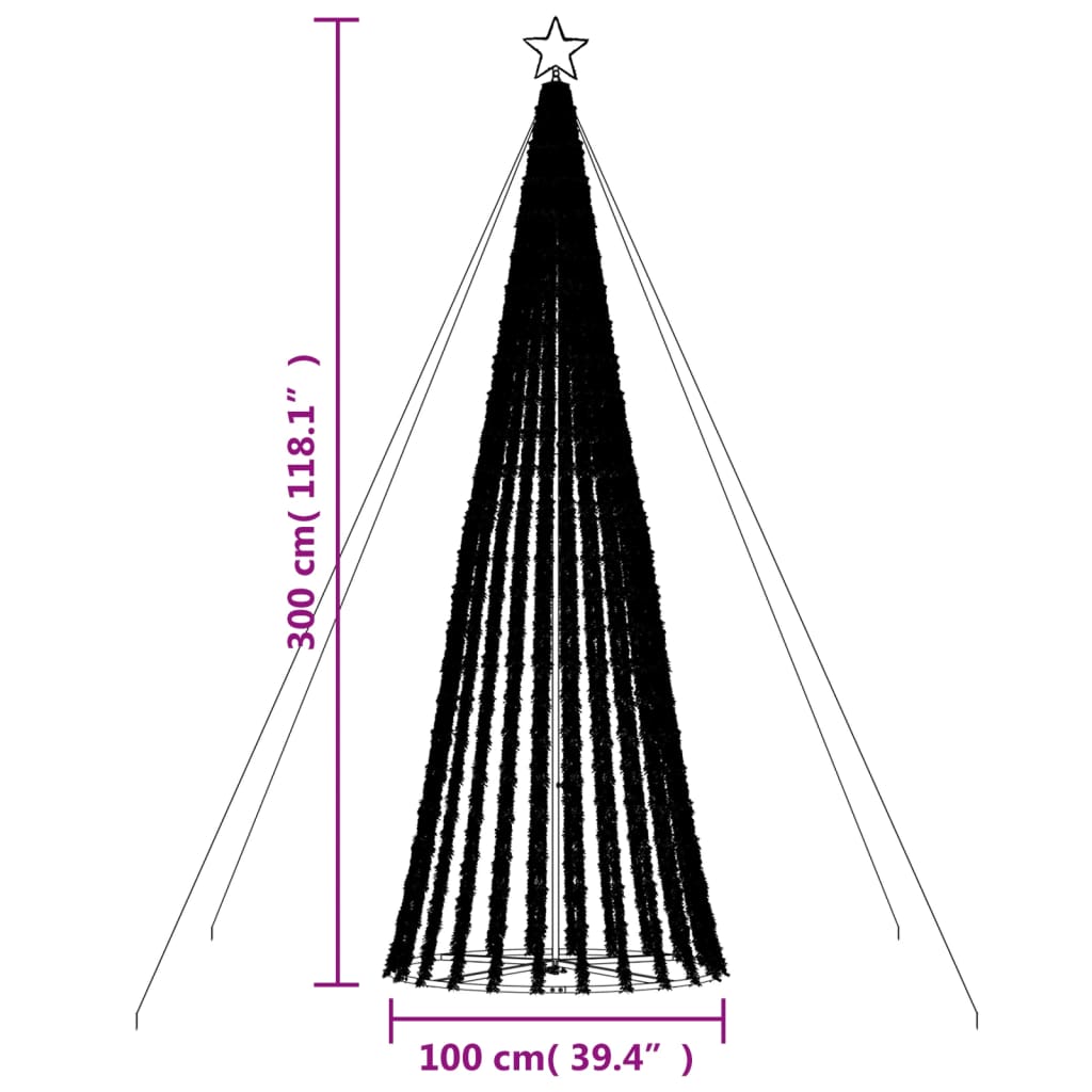 vidaXL LED Weihnachtsbaum 688 LEDs Kaltweiß 300 cm