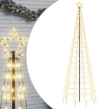 vidaXL Sapin de Noël LED avec piquets de terre 570 LED Blanc chaud 300 cm