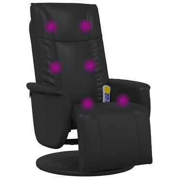 vidaXL Massagesessel mit Fußteil Schwarz Kunstleder