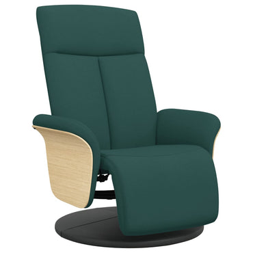 vidaXL Fauteuil relax avec repose-pied Tissu vert foncé