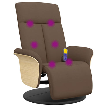 vidaXL Massagesessel mit Fußteil Braun Stoff