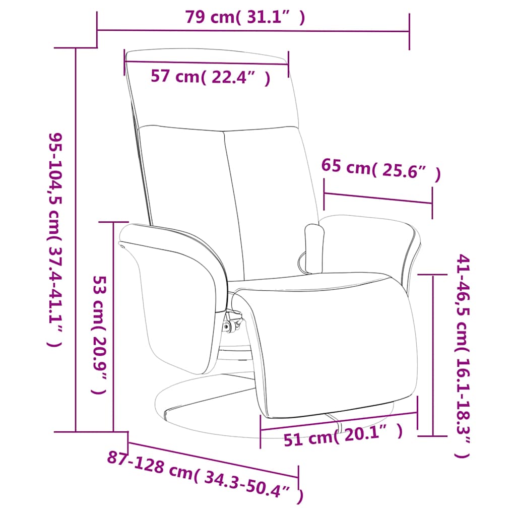 vidaXL Massagesessel mit Fußteil Blau Stoff