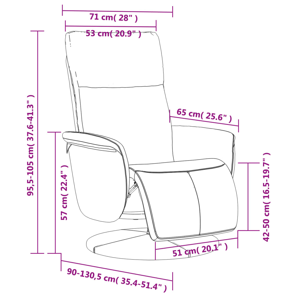 vidaXL Fauteuil de relaxation avec repose-pieds cappuccino-marron similicuir