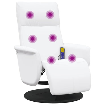 vidaXL Massagesessel mit Fußteil Weiß Kunstleder
