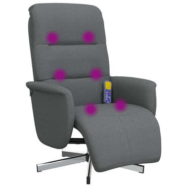 vidaXL Massagesessel mit Fußteil Dunkelgrau Stoff