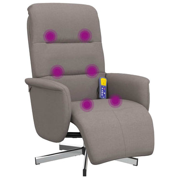 vidaXL Massagesessel mit Fußteil Taupe Stoff