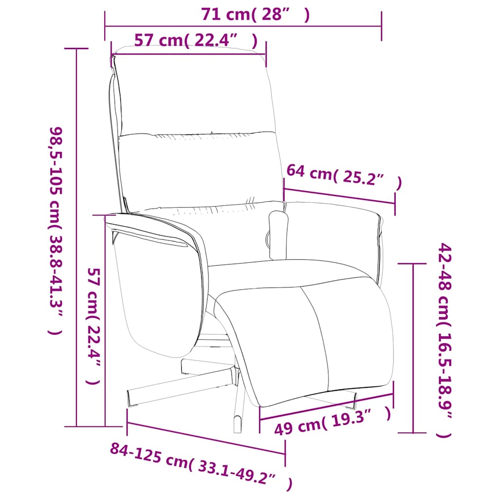 vidaXL Massagesessel mit Fußteil Taupe Stoff