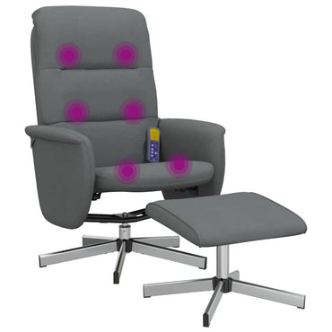 vidaXL Massagesessel mit Fußhocker Dunkelgrau Stoff
