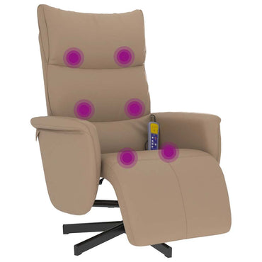 vidaXL Massagesessel mit Fußteil Cappuccino-Braun Kunstleder
