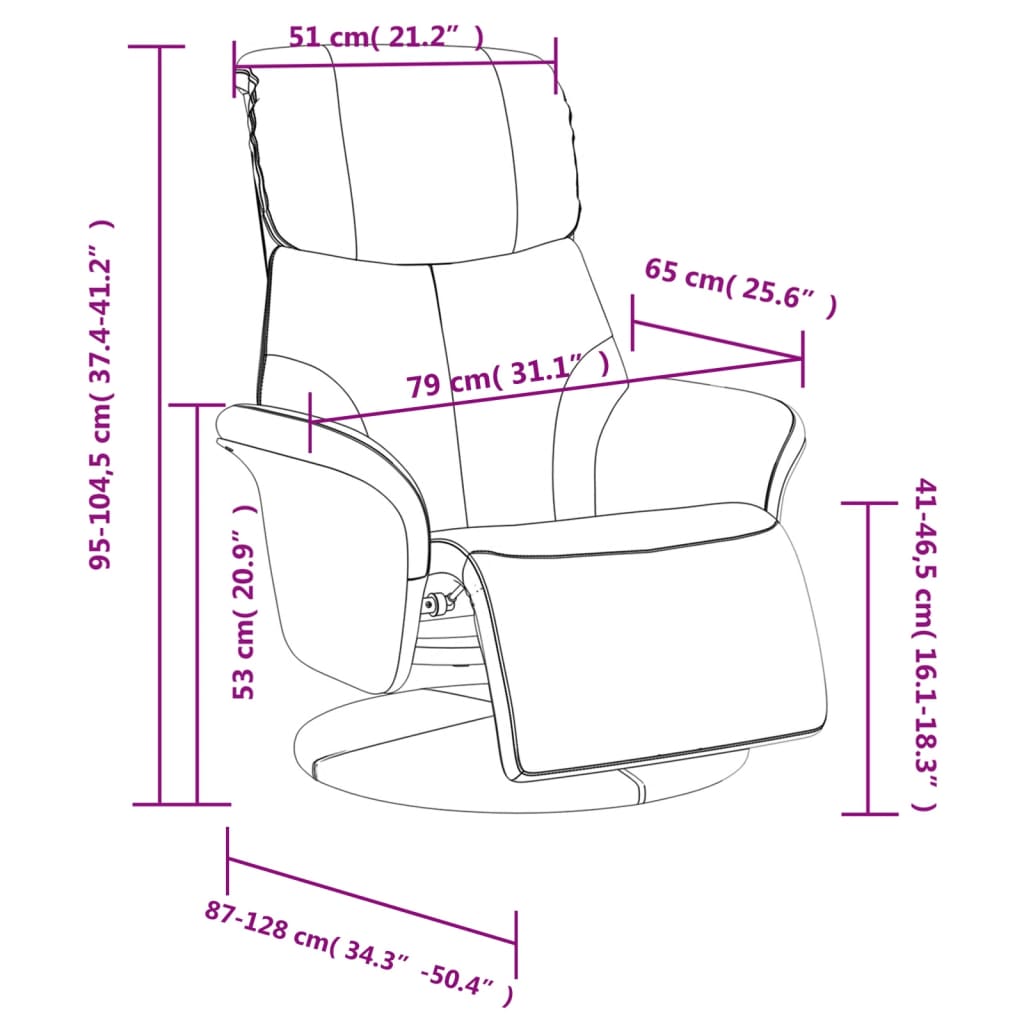 Relaxsessel mit Fußteil Grau Kunstleder