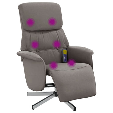 vidaXL Massagesessel mit Fußteil Taupe Stoff