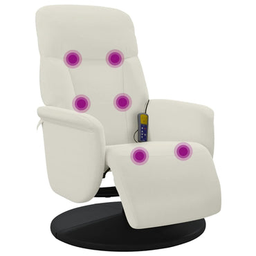 vidaXL Massagesessel mit Fußteil Creme Samt
