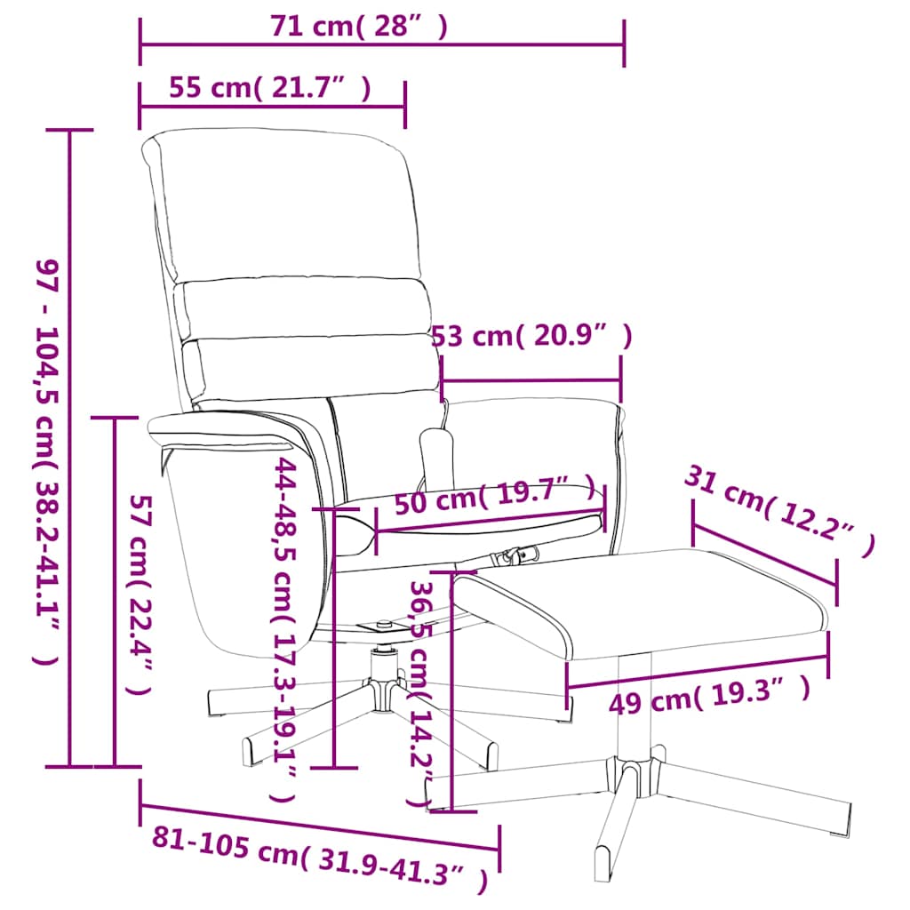 vidaXL Fauteuil de massage avec repose-pieds gris Similicuir