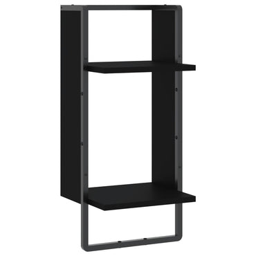 vidaXL Étagère murale avec tringle Noir 30x25x65 cm