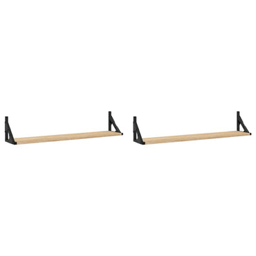 vidaXL Étagères murales 2 pcs Chêne sonoma 80 x 15 x 15,5 cm Bois d'ingénierie