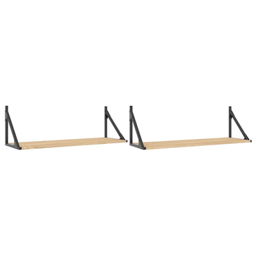 vidaXL Étagères murales 2 pcs Chêne Sonoma 80 x 25 x 25,5 cm Bois d'ingénierie