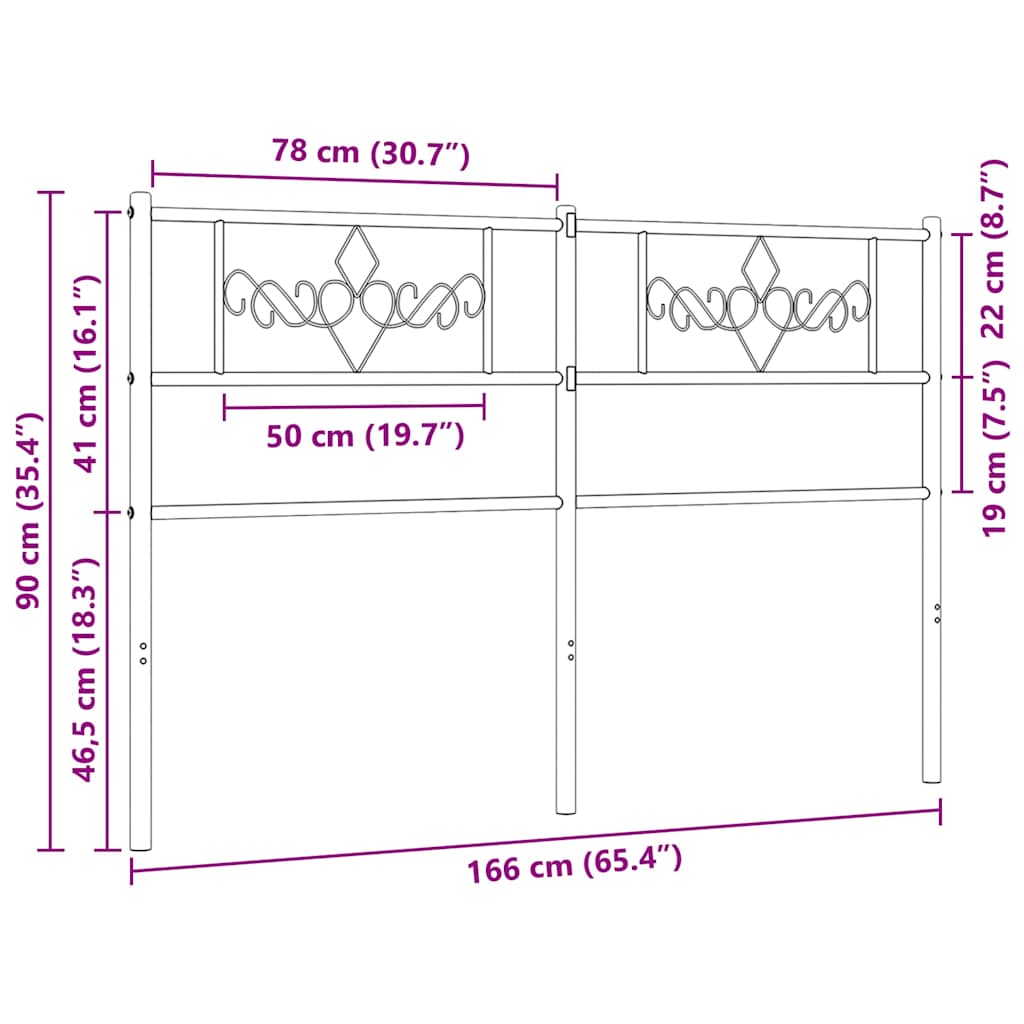 vidaXL Ersatz-Kopfteil Metall Weiß 160 cm