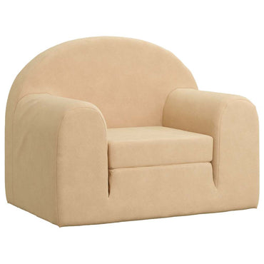 vidaXL Schlafsofa für Kinder Creme Weicher Plüsch