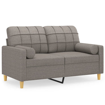 vidaXL 2-Sitzer-Sofa mit Zierkissen Taupe 120 cm Stoff