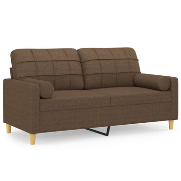 vidaXL 2-Sitzer-Sofa mit Zierkissen Braun 140 cm Stoff