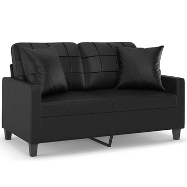 vidaXL Canapé 2 places avec coussins décoratifs Noir 120 cm Similicuir