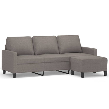 vidaXL Canapé à 3 places avec pouf Taupe 180 cm Tissu
