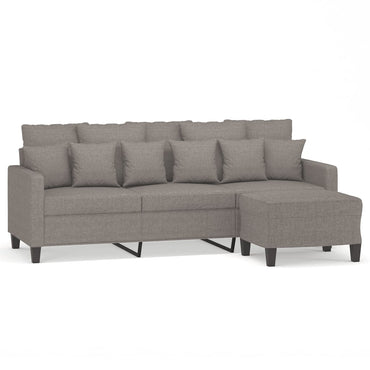 vidaXL 3-Sitzer-Sofa mit Hocker Taupe 180 cm Stoff