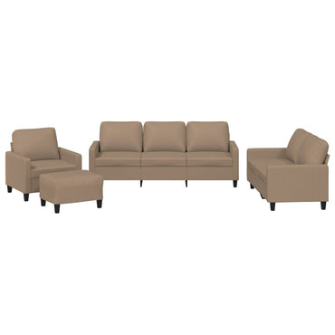 vidaXL Ensemble de canapé 4 pcs avec coussins cappuccino marron similicuir