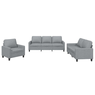 vidaXL Salon de jardin 3 pcs avec coussins Gris clair Tissu