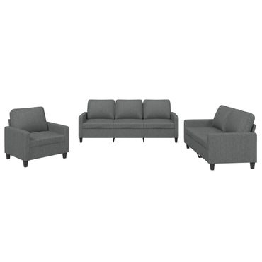 vidaXL Ensemble de canapés 3 pcs avec coussins Tissu Gris foncé