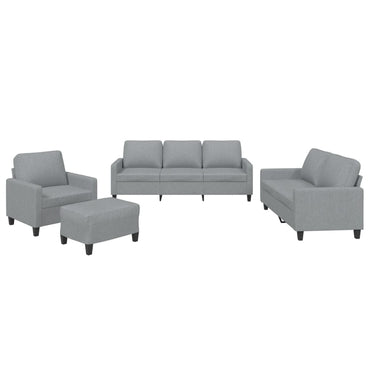 vidaXL Ensemble de canapés 4 pièces avec coussins Tissu Gris clair