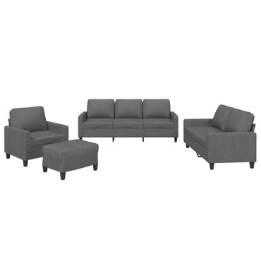 vidaXL Ensemble de canapés 4 pcs avec coussins Tissu Gris foncé