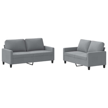 vidaXL Ensemble de canapé 2 places avec coussins Tissu Gris clair