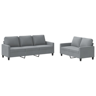 vidaXL Ensemble de canapé 2 places avec coussins Tissu Gris clair