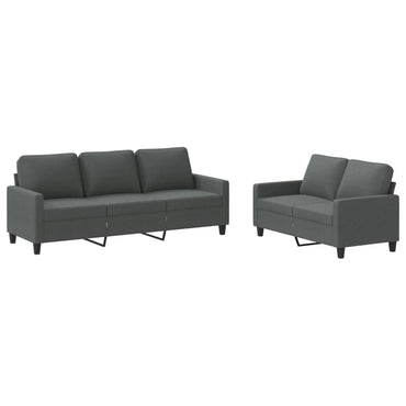 vidaXL Ensemble de canapés 2 pièces avec coussins Tissu Gris foncé