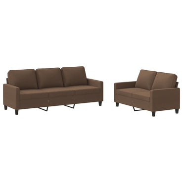 vidaXL Ensemble de canapés 2 pcs avec coussins Tissu Marron