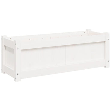 vidaXL Pflanzkübel Weiß 90x31x31 cm Massivholz Kiefer