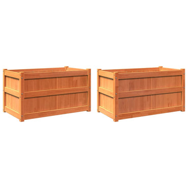 vidaXL Pflanzkübel 2 Stk. Wachsbraun Massivholz Kiefer