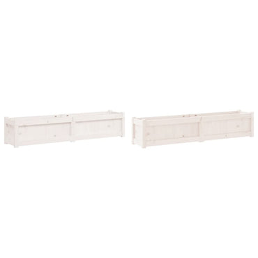 vidaXL Jardinières 2 pcs Blanc Bois de pin massif